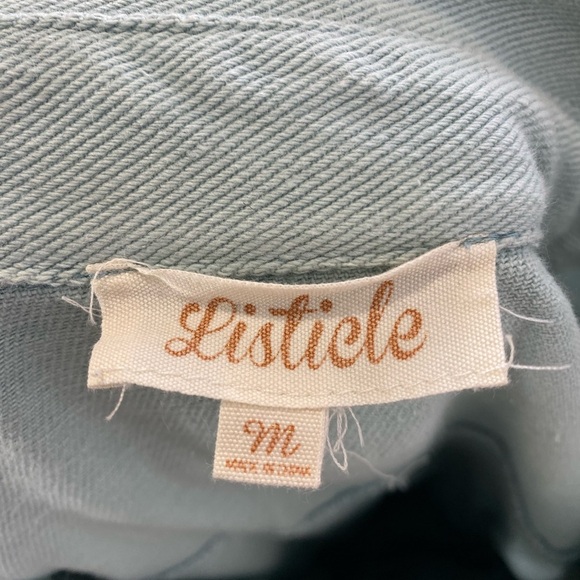 Listicle Mint Green Denim Jumpsuit Romper Playsuit size Medium - Picture 10 of 10